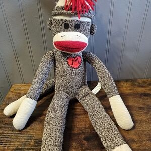 Classic Brown Sock Monkey Stuffed Animal